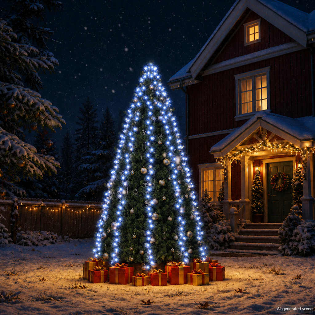 vidaXL Tree Light | Blue | PVC | Perfect for 300 cm high tree | Portable