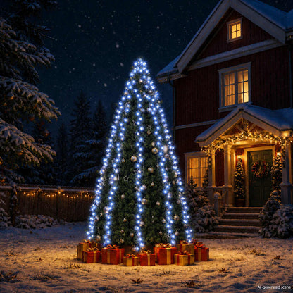 vidaXL Tree Light | Blue | PVC | Perfect for 300 cm high tree | Portable