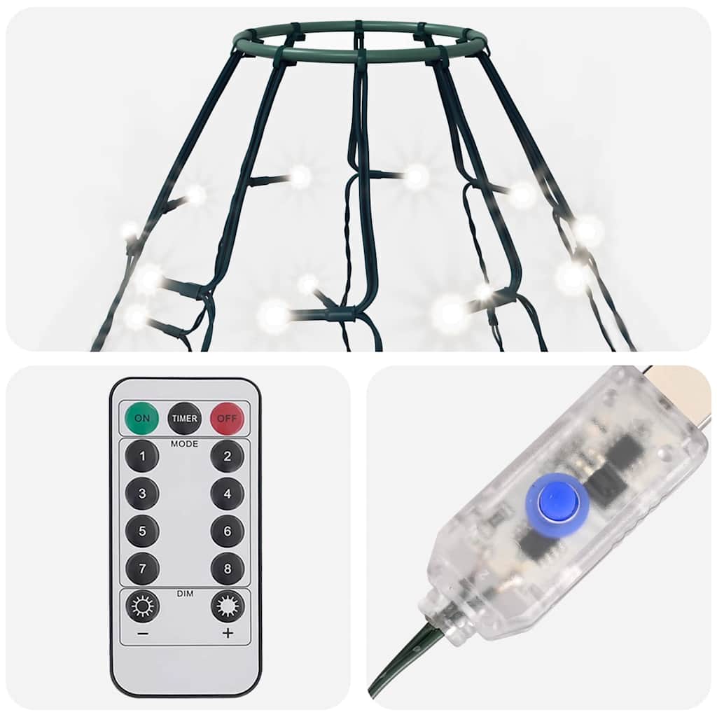 vidaXL Tree Light | Cold White, Dark Green | PVC | Suitable for 4m trees