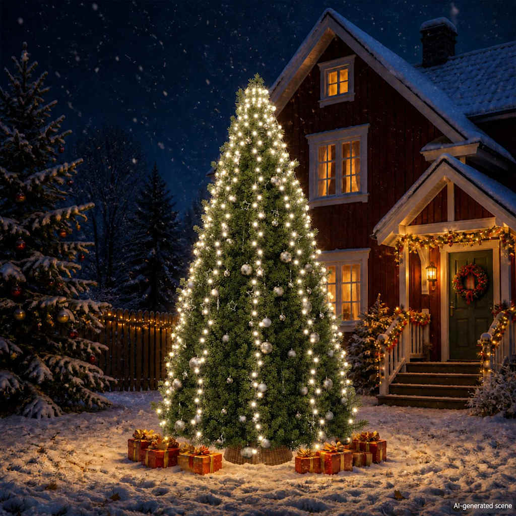 328896 vidaXL Tree Lights with 500 LEDs Cold White 500 cm Indoor Outdoor
