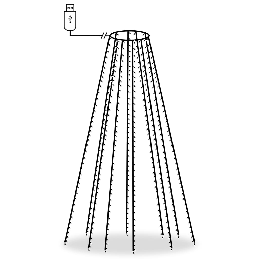 vidaXL Tree Lights with 500 LEDs Colourful 500 cm Indoor Outdoor