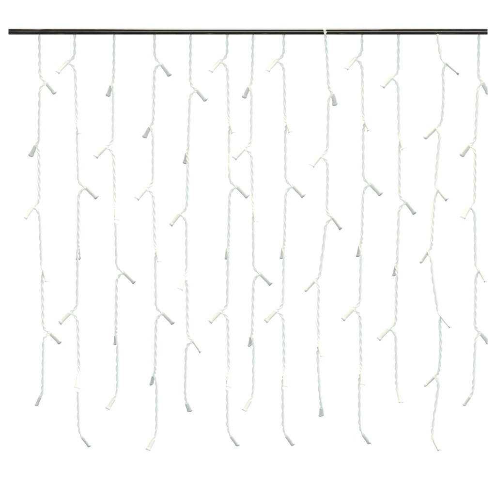 328911 vidaXL LED Curtain Icicle Lights 10m 400 LED Cold White 8 Function