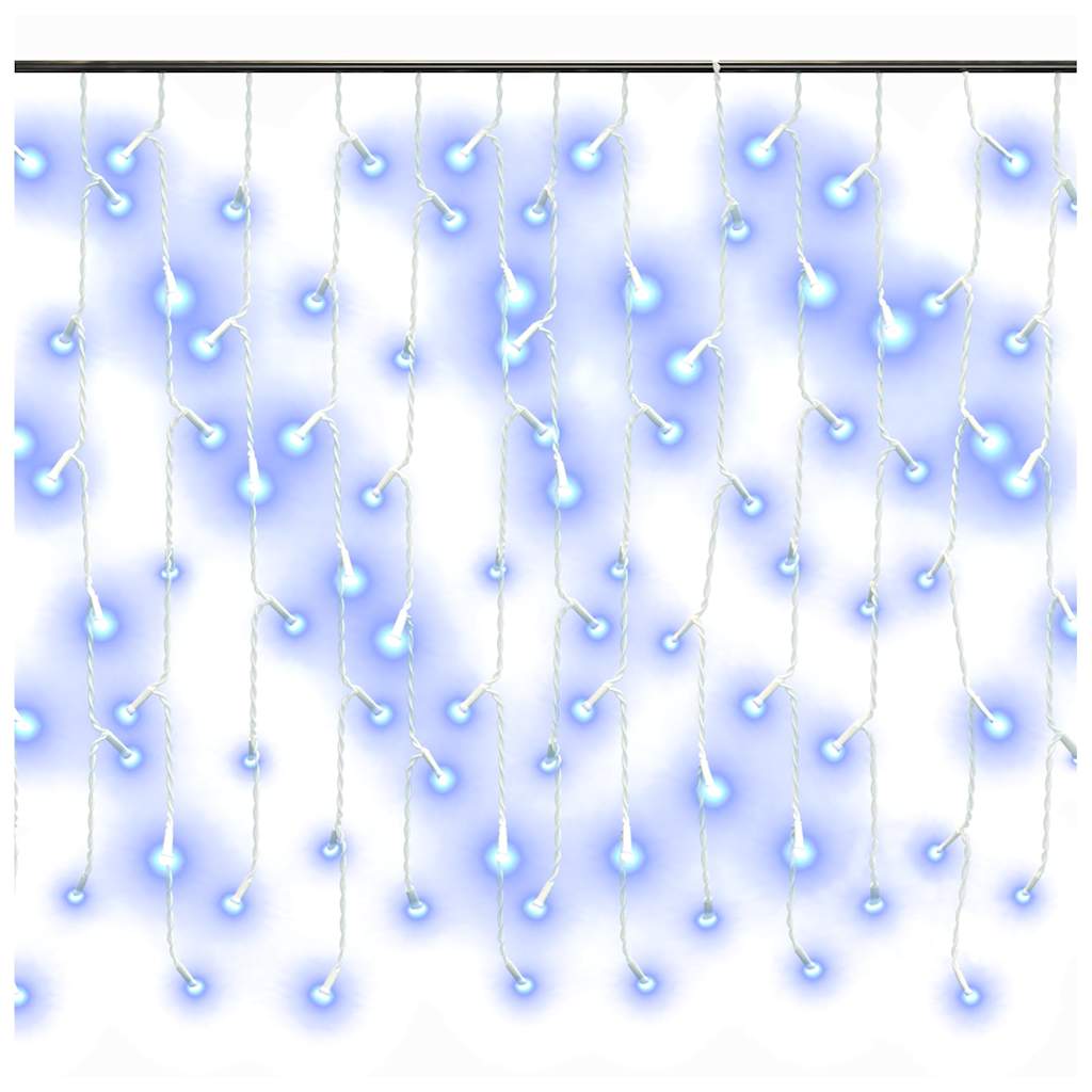328913 vidaXL LED Curtain Icicle Lights 10m 400 LED Blue 8 Function