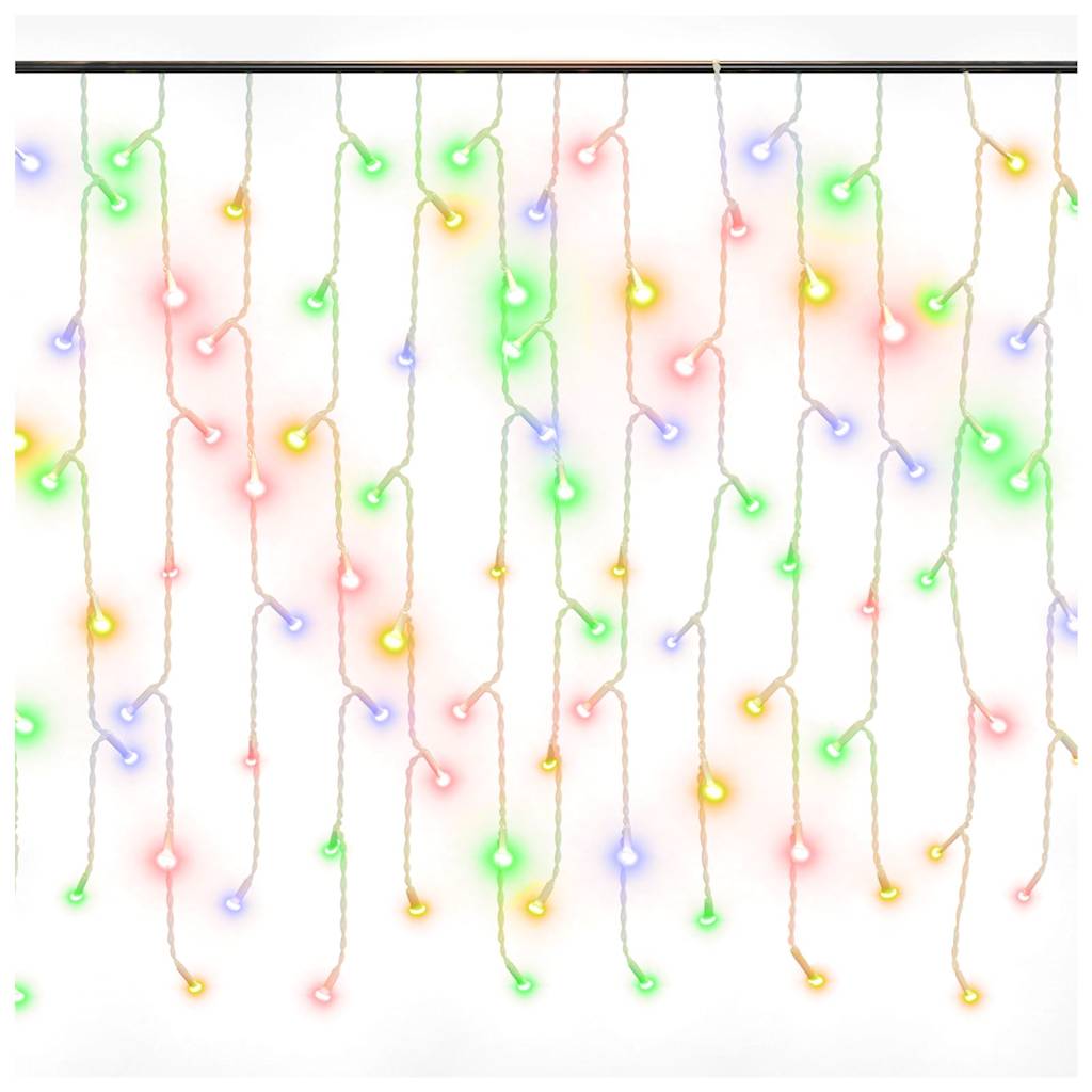 328915 vidaXL LED Curtain Icicle Lights 10m 400 LED Colourful 8 Function