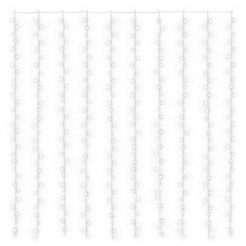328928 vidaXL LED Curtain Fairy Lights 3x3m 300 LED Cold White 8 Function