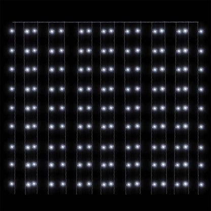 328928 vidaXL LED Curtain Fairy Lights 3x3m 300 LED Cold White 8 Function