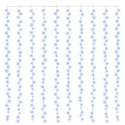 328930 vidaXL LED Curtain Fairy Lights 3x3m 300 LED Blue 8 Function