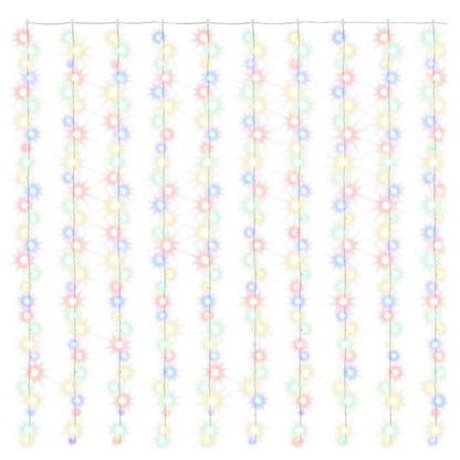 328932 vidaXL LED Curtain Fairy Lights 3x3m 300 LED Colourful 8 Function