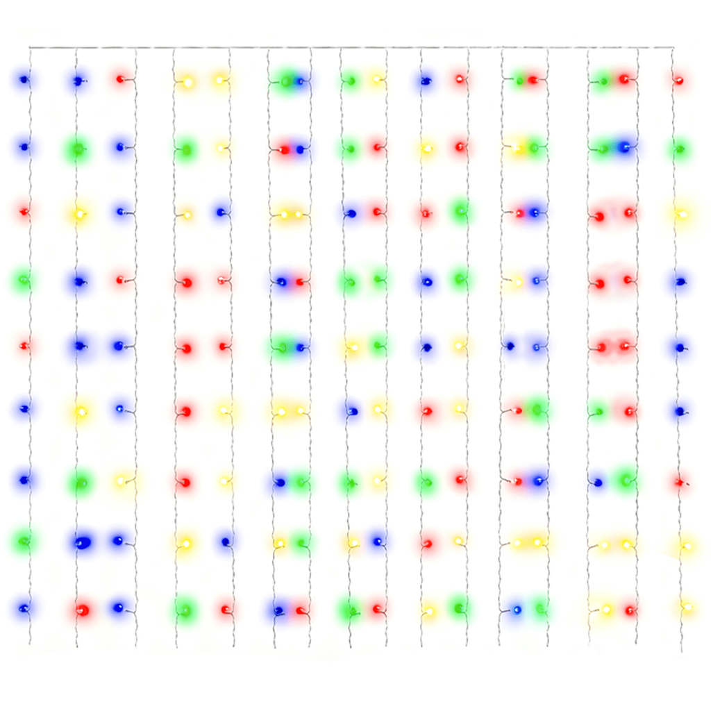 vidaXL LED Curtain Fairy Lights 3x3m 300 LED Colourful 8 Function