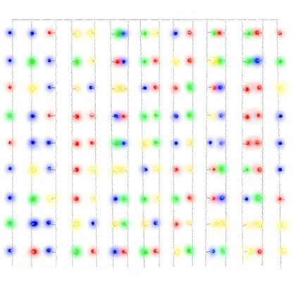 vidaXL LED Curtain Fairy Lights 3x3m 300 LED Colourful 8 Function