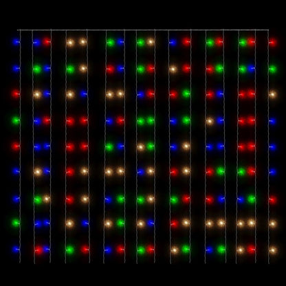 vidaXL LED Curtain Fairy Lights 3x3m 300 LED Colourful 8 Function
