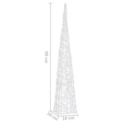 vidaXL Acrylic Decorative LED Light Cone Warm White 90 cm