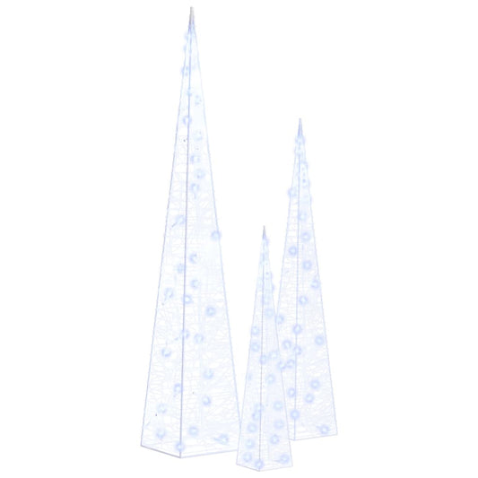 vidaXL Acrylic Decorative LED Light Cone Set Blue 30/45/60cm