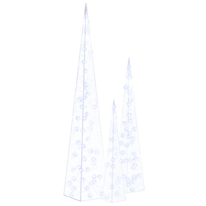 vidaXL Acrylic Decorative LED Light Cone Set Blue 60/90/120cm