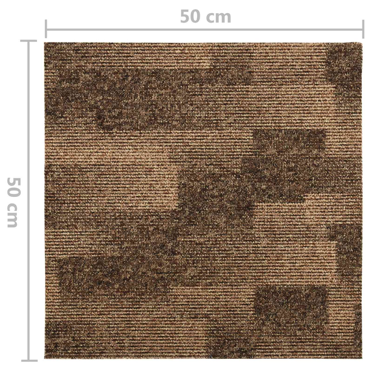 vidaXL Floor Carpet 20 pcs Brown 50 x 50 cm PP