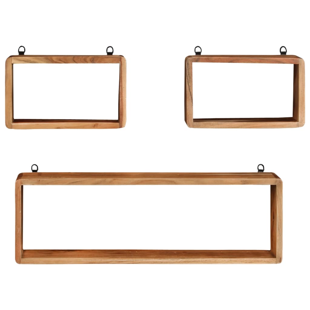 vidaXL Wall Cube Shelf | Natural acacia wood | Solid acacia wood