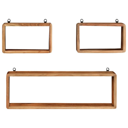 vidaXL Wall Cube Shelf | Natural acacia wood | Solid acacia wood