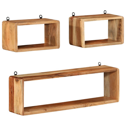 vidaXL Wall Cube Shelf | Natural acacia wood | Solid acacia wood