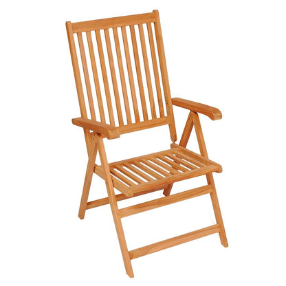 vidaXL Reclining Folding Chairs 8 pcs Solid Teak Wood