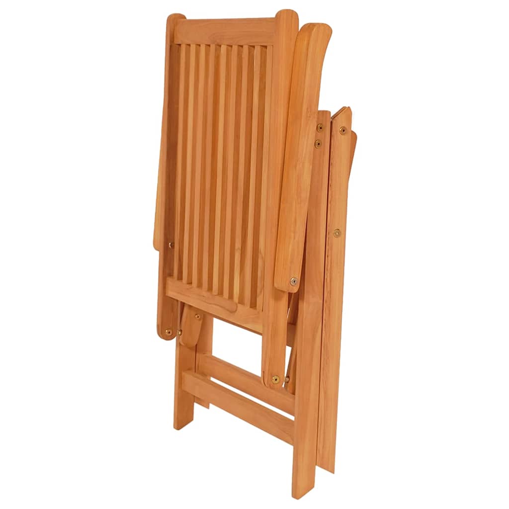 vidaXL Reclining Folding Chairs 8 pcs Solid Teak Wood