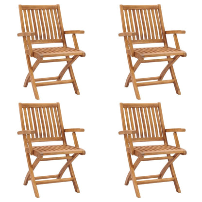 vidaXL Folding Garden Chairs 4 pcs Solid Teak Wood