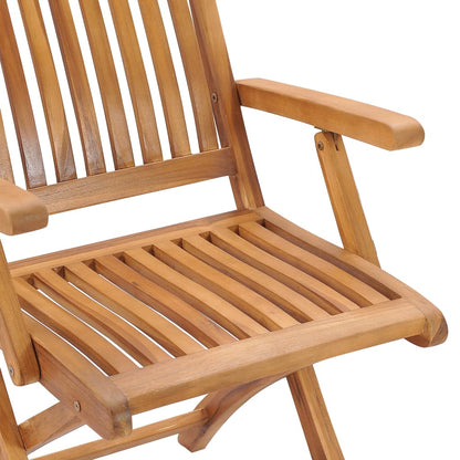 vidaXL Folding Garden Chairs 4 pcs Solid Teak Wood