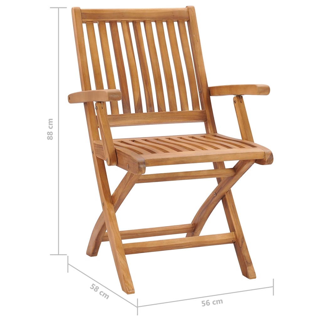 vidaXL Folding Garden Chairs 8 pcs Solid Teak Wood
