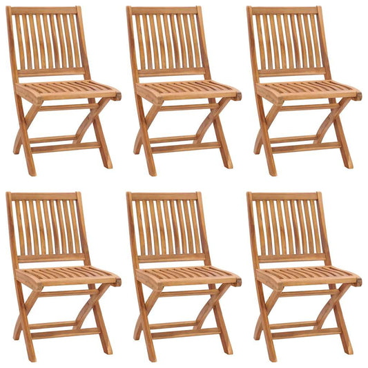 vidaXL Folding Chairs 6 pcs Solid Teak Wood