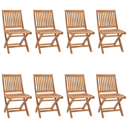 vidaXL Folding Garden Chairs 8 pcs Solid Teak Wood