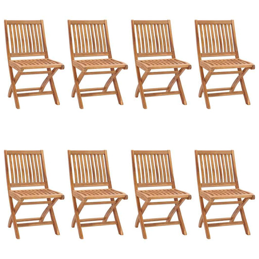 vidaXL Folding Chairs 8 pcs Solid Teak Wood
