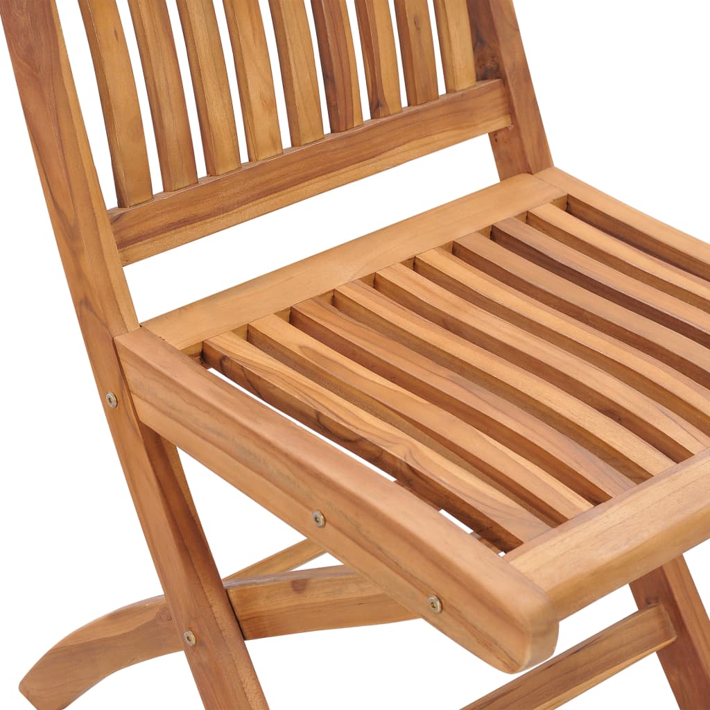 vidaXL Folding Garden Chairs 8 pcs Solid Teak Wood