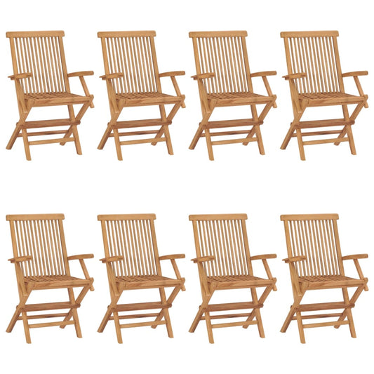 vidaXL Garden Chairs 8 pcs Solid Teak Wood