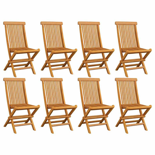vidaXL Folding Chairs 8 pcs Solid Teak Wood