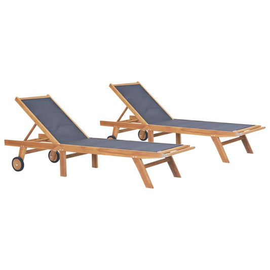 vidaXL Sunlounger | Brown | Solid Teak wood | Standard | Foldable | Sunlounger
