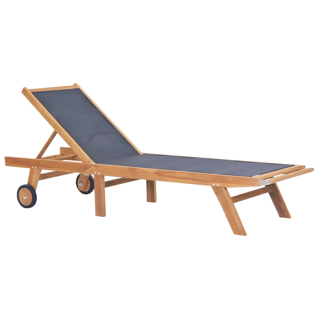vidaXL Sunlounger | Brown | Solid Teak wood | Standard | Foldable | Sunlounger