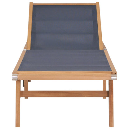vidaXL Sunlounger | Brown | Solid Teak wood | Standard | Foldable | Sunlounger