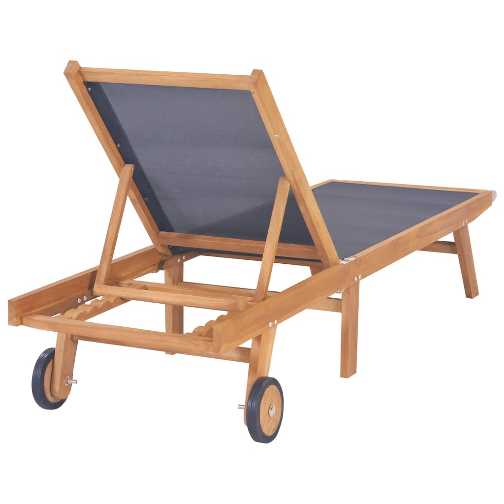 vidaXL Sunlounger | Brown | Solid Teak wood | Standard | Foldable | Sunlounger