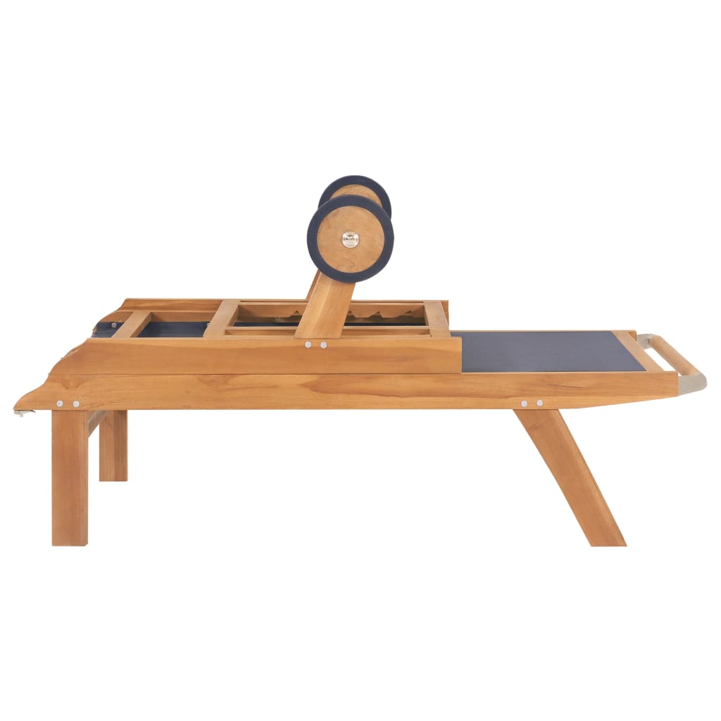 vidaXL Sunlounger | Brown | Solid Teak wood | Standard | Foldable | Sunlounger