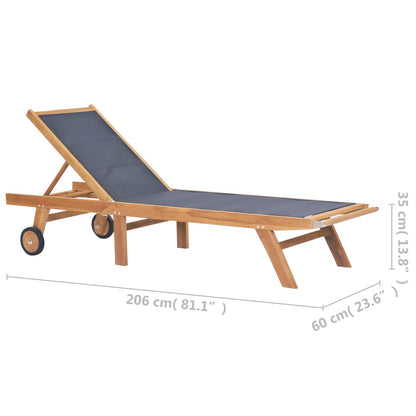 vidaXL Sunlounger | Brown | Solid Teak wood | Standard | Foldable | Sunlounger