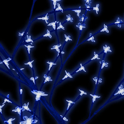 vidaXL Christmas Tree 128 LEDs Blue Light Cherry Blossom 120 cm
