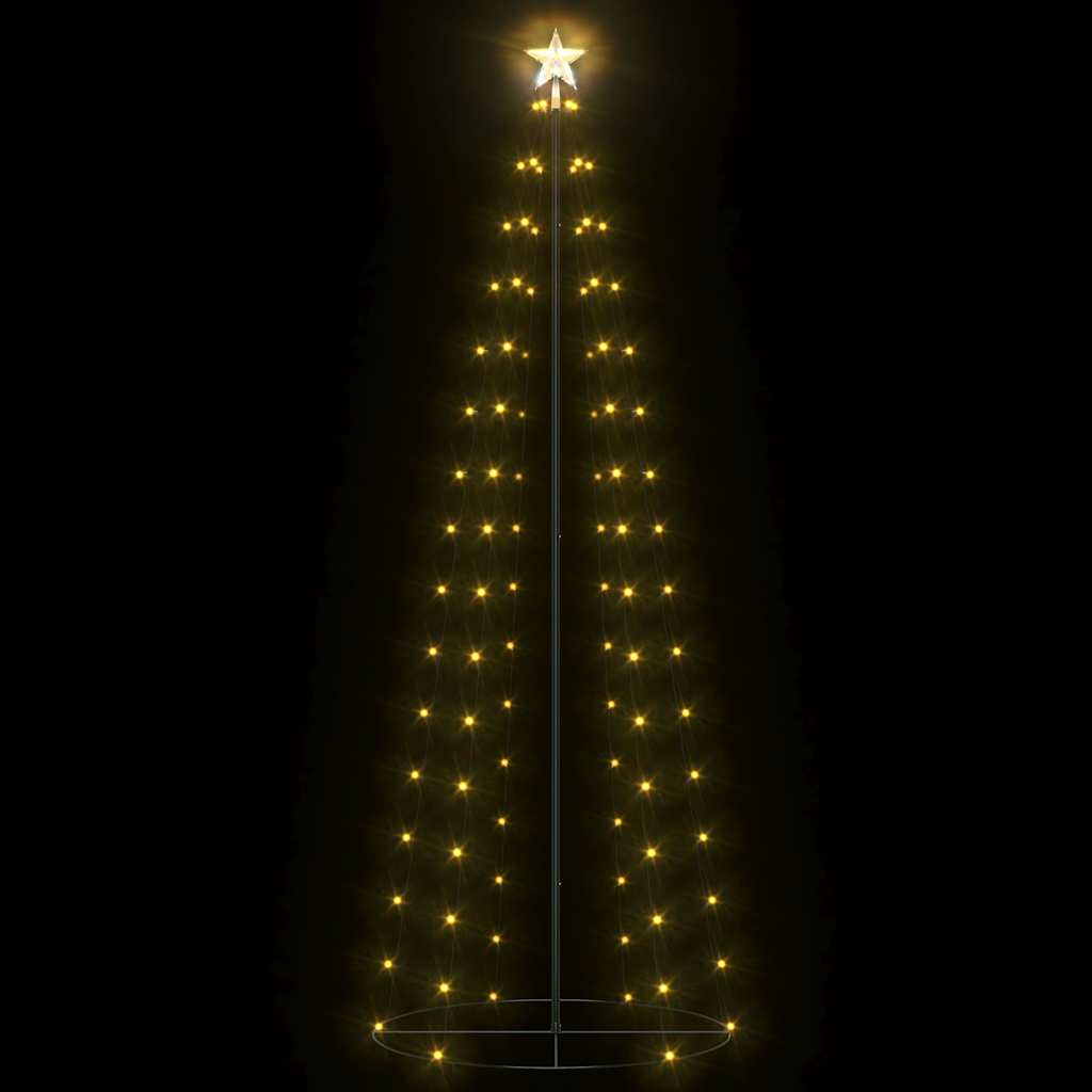 vidaXL Christmas Cone Tree Warm White 100 LEDs Decoration 70x180 cm