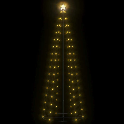vidaXL Christmas Cone Tree Warm White 100 LEDs Decoration 70x180 cm