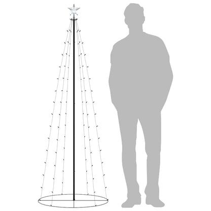 vidaXL Christmas Cone Tree Warm White 100 LEDs Decoration 70x180 cm