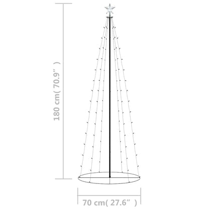 vidaXL Christmas Cone Tree Warm White 100 LEDs Decoration 70x180 cm