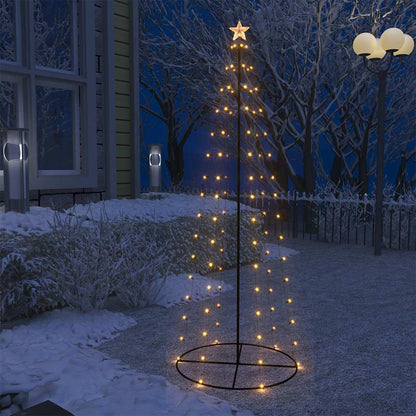 vidaXL Christmas Cone Tree Warm White 100 LEDs Decoration 70x180 cm