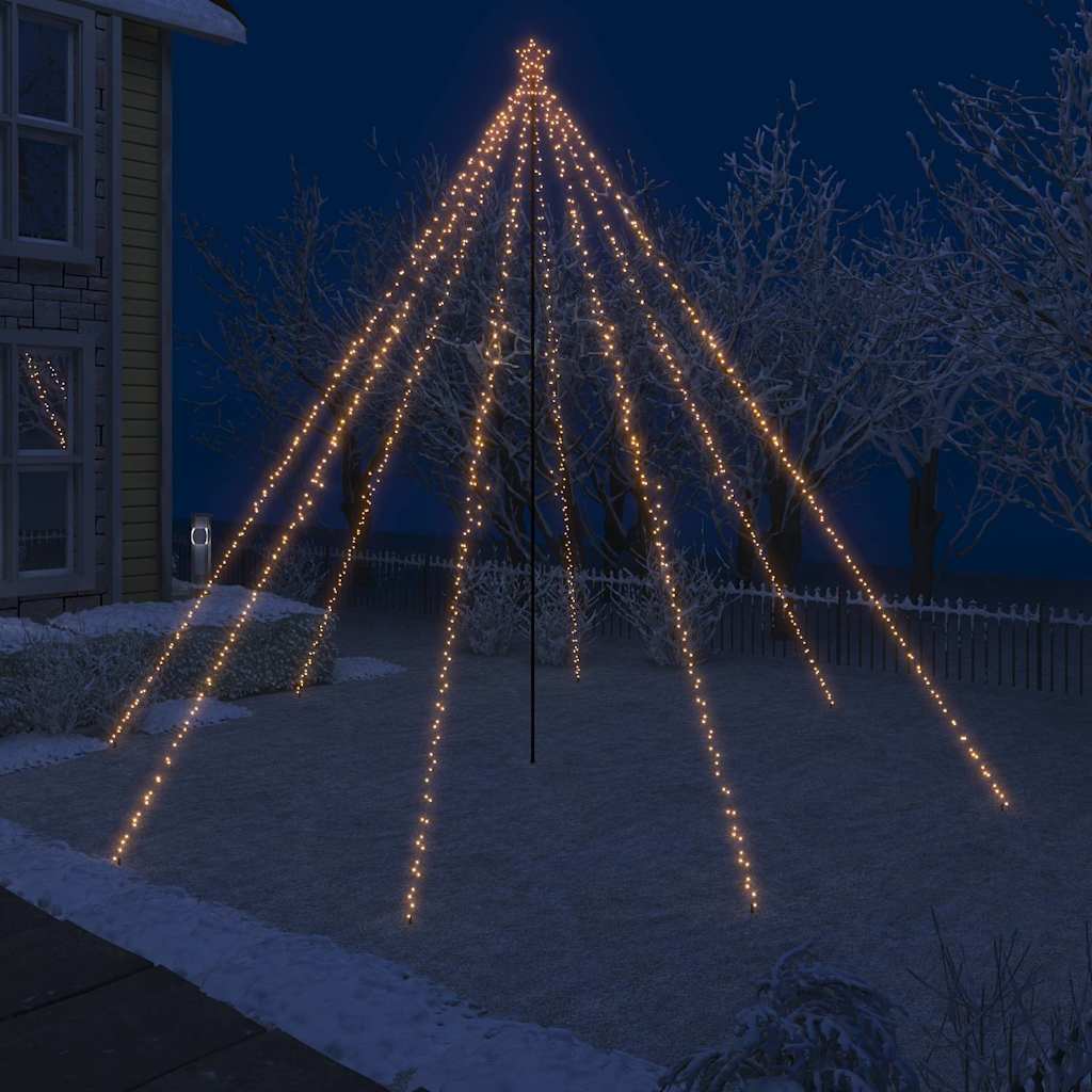 vidaXL LED Christmas Tree Indoor Outdoor 800 LEDs Warm White 5 m