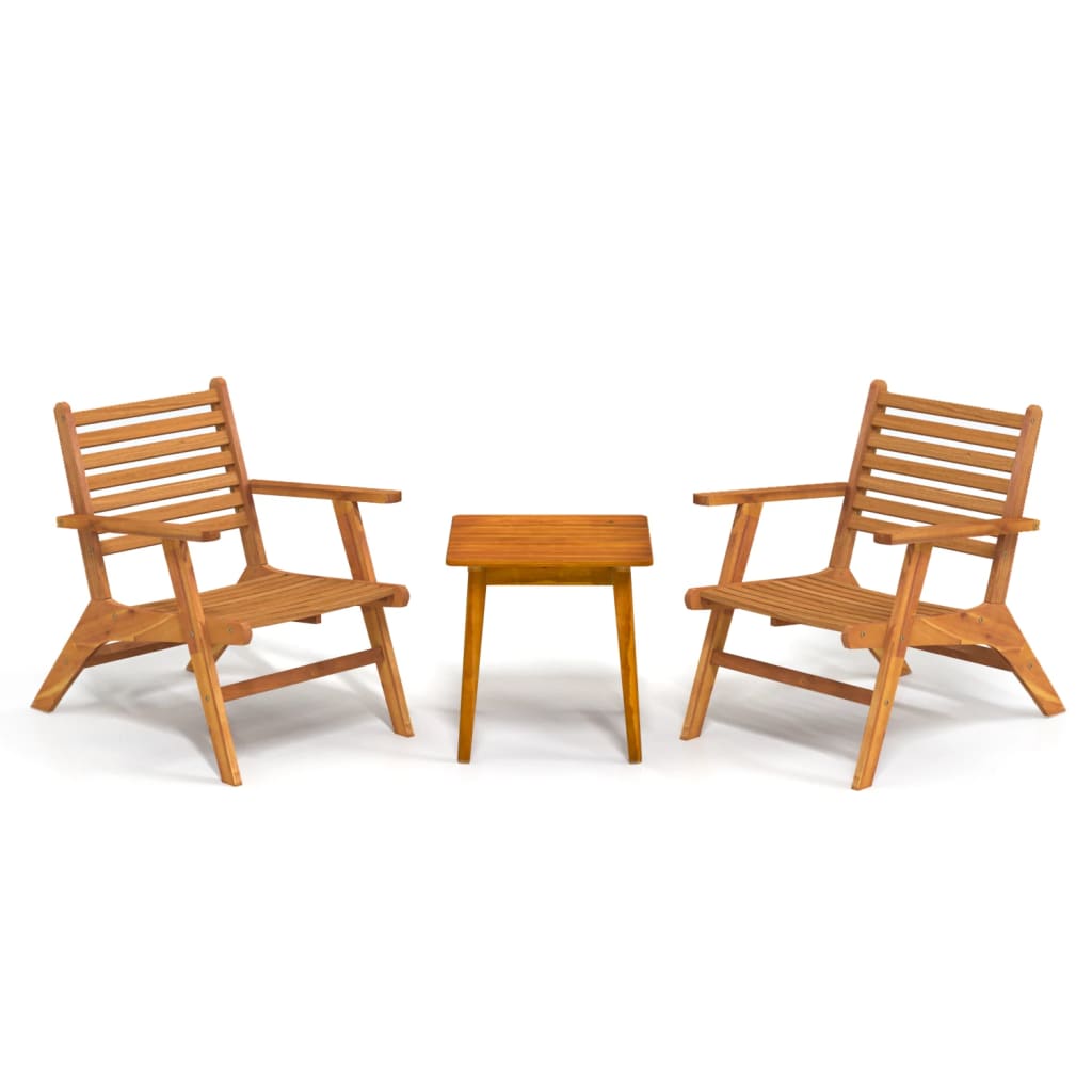 vidaXL Bistro Set | Brown | Solid acacia wood | Medium |  Collapsible