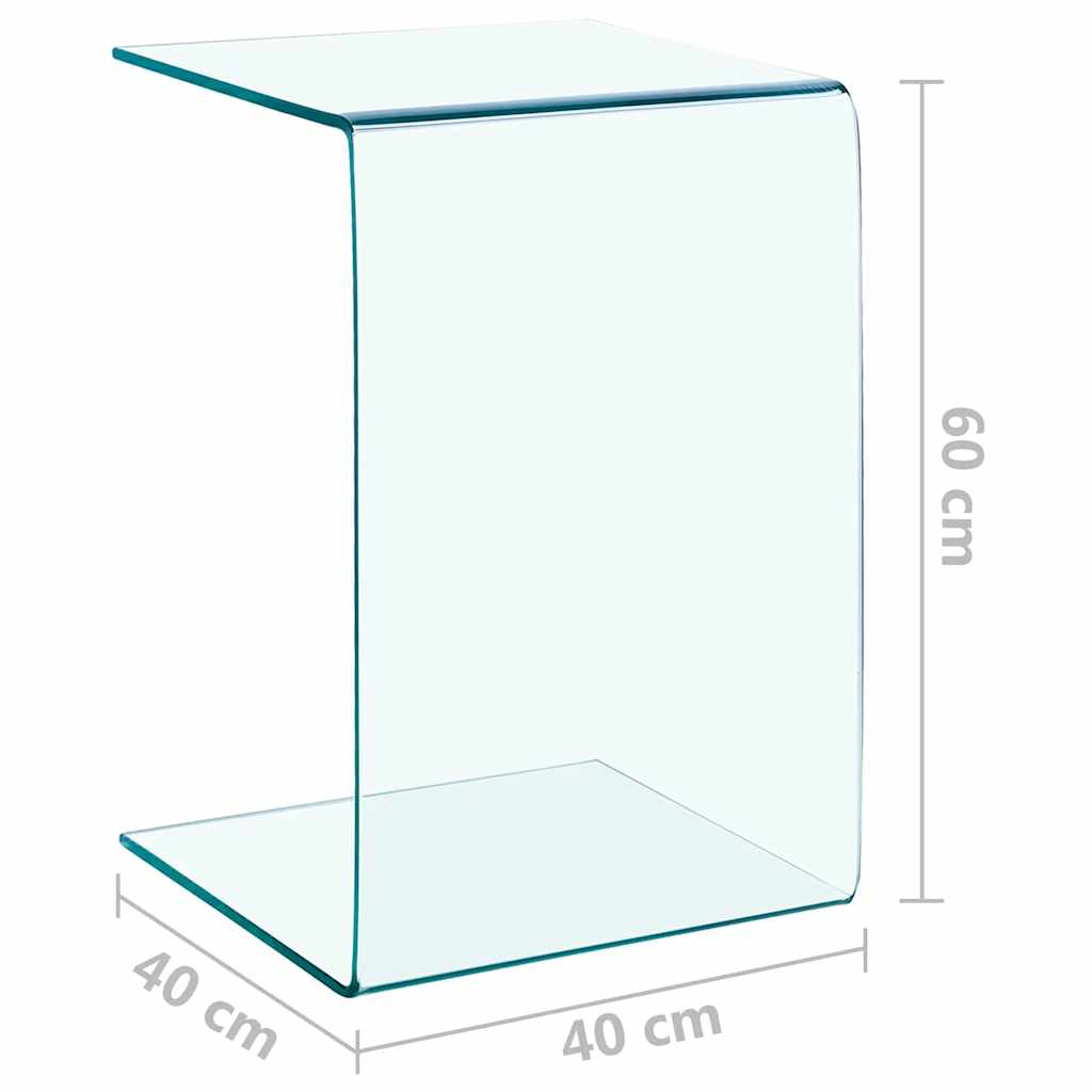 vidaXL Side Table | Clear | Tempered glass | 40x40x60 cm | Tough | Side Table