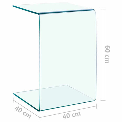 vidaXL Side Table | Clear | Tempered glass | 40x40x60 cm | Tough | Side Table