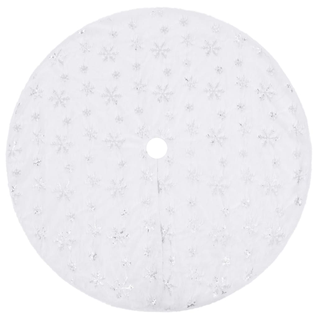 vidaXL Christmas Tree Skirt | White | Faux fur | Diameter 122 cm